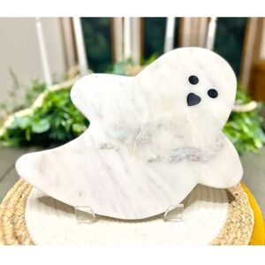 Halloween Ghost Cheese Serving Cutting Charcuterie Board Natural Marble 12”x11”